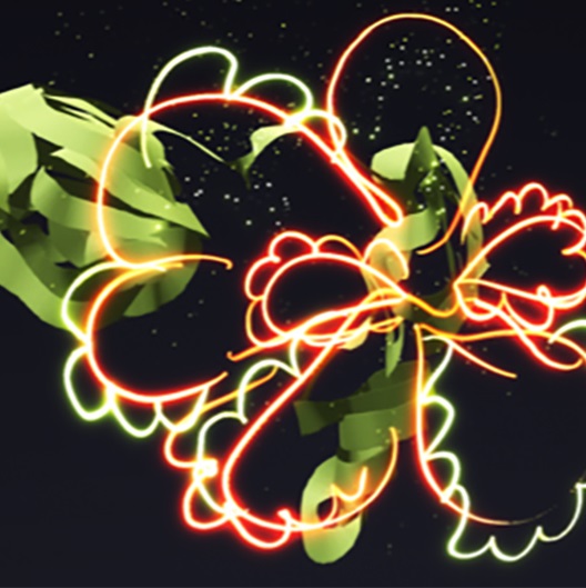 Flower drawing created in virtual reality